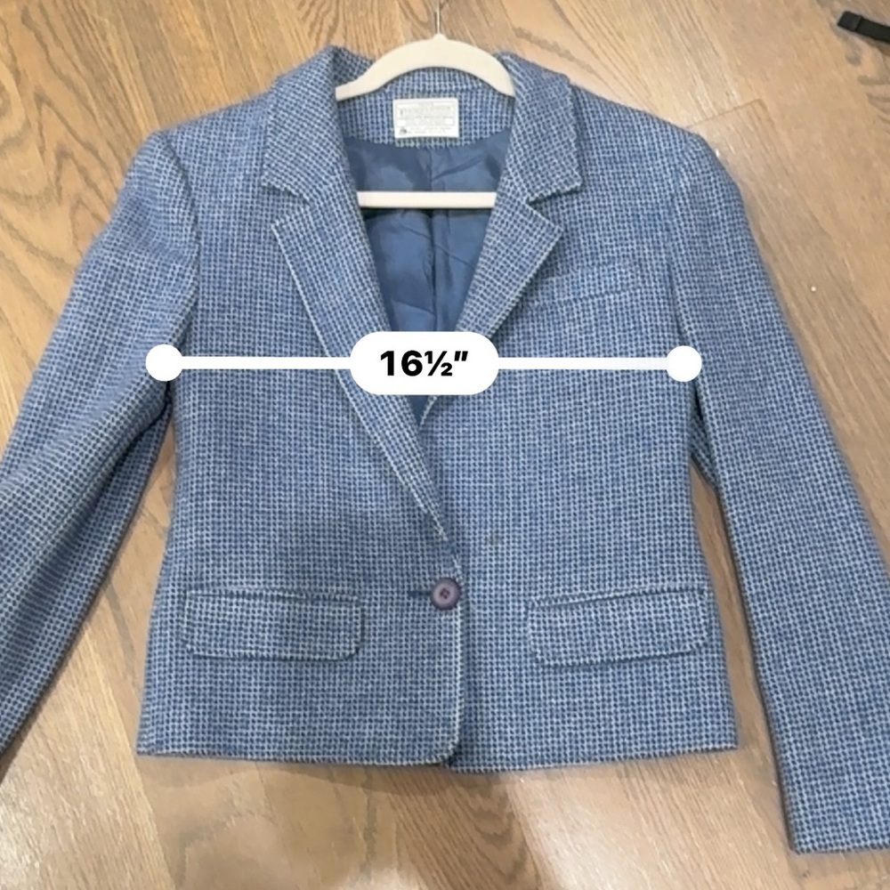 Pendleton tweed Classic Blue Textured Blazer size 10 no size tag - Picture 11 of 12
